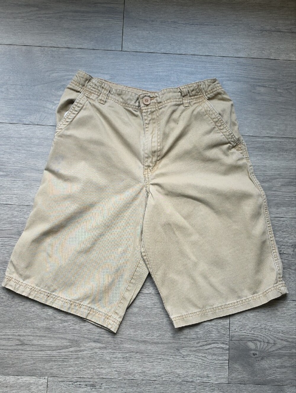 3/$6 Faded Glory Boys Khaki Cargo Shorts Size 16 - Tan